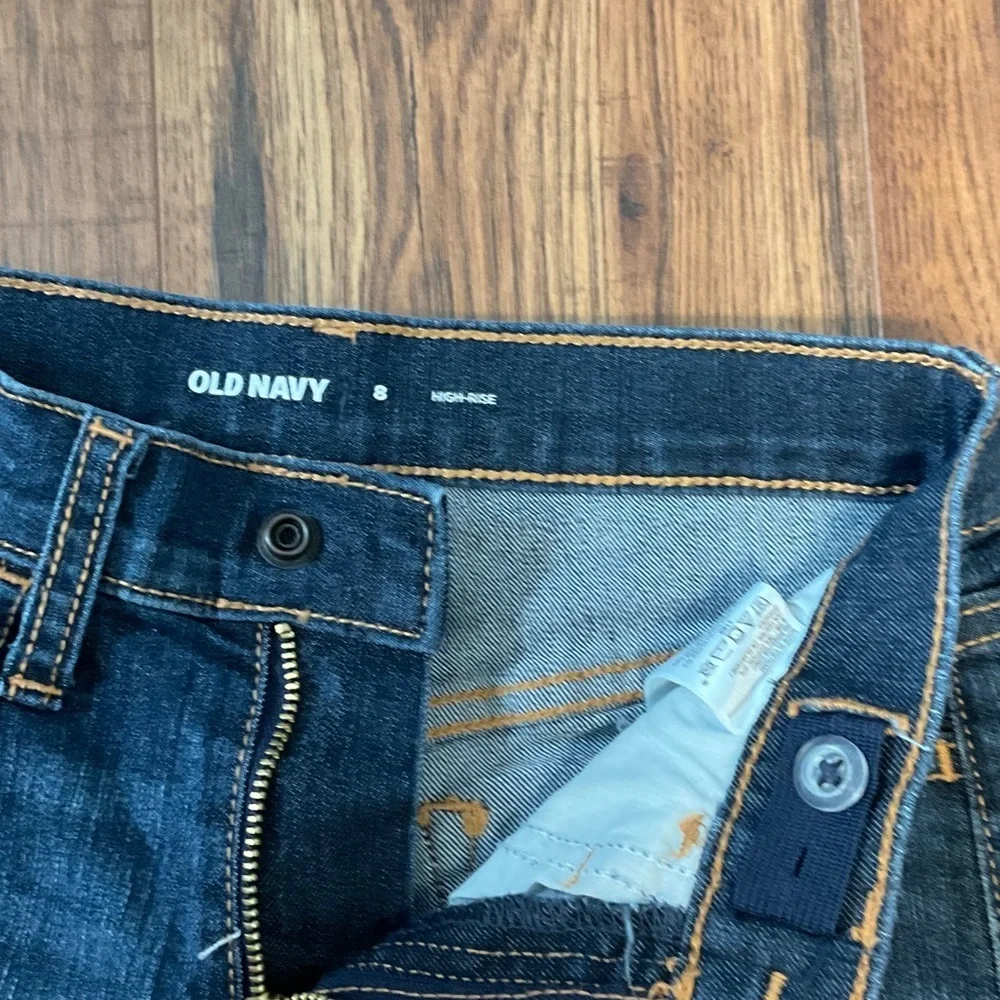 Old Navy Girls high adjustable Jean Shorts - Dark Wash - Picture 2 of 3